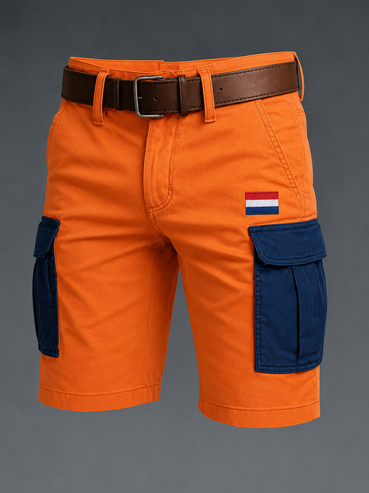 Herenbroek met retro kleurblokken en korte broekspijpen
