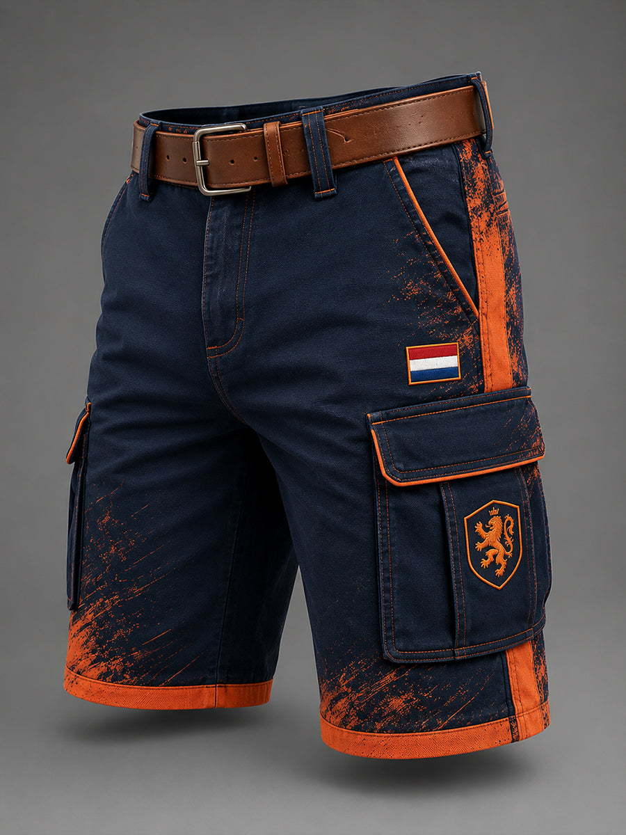 Herenbroek met retro kleurblokken en korte broekspijpen