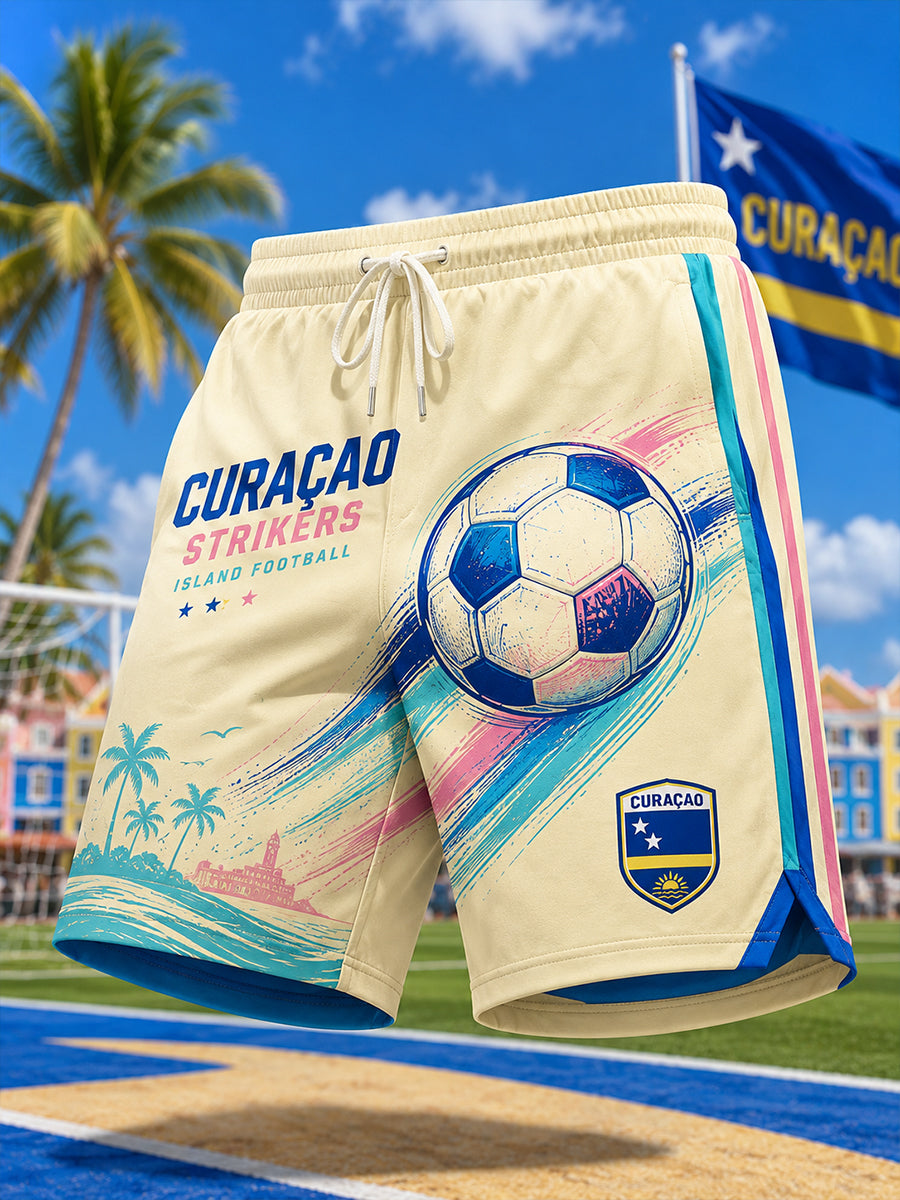 Herenshorts met eilandvoetbalprint