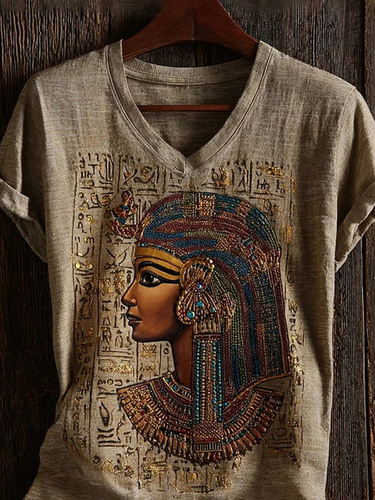 T-shirt met oude Egyptische print voor dames
