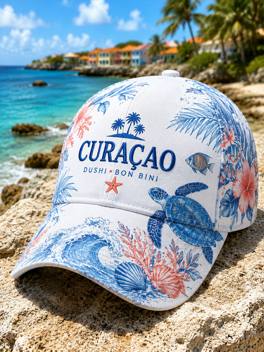 Muts met prints in eilandvakantiestijl
