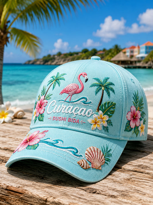 Muts met prints in eilandvakantiestijl