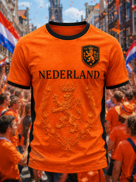 Heren Nederland-print casual T-shirt