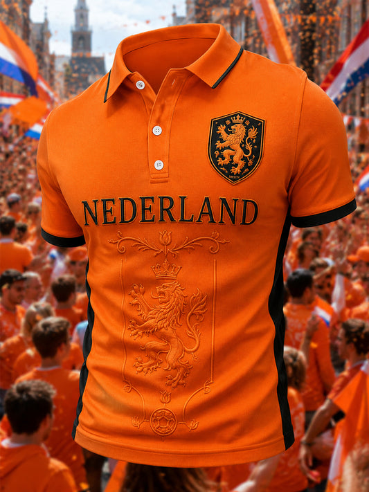Heren Nederland-print casual polo