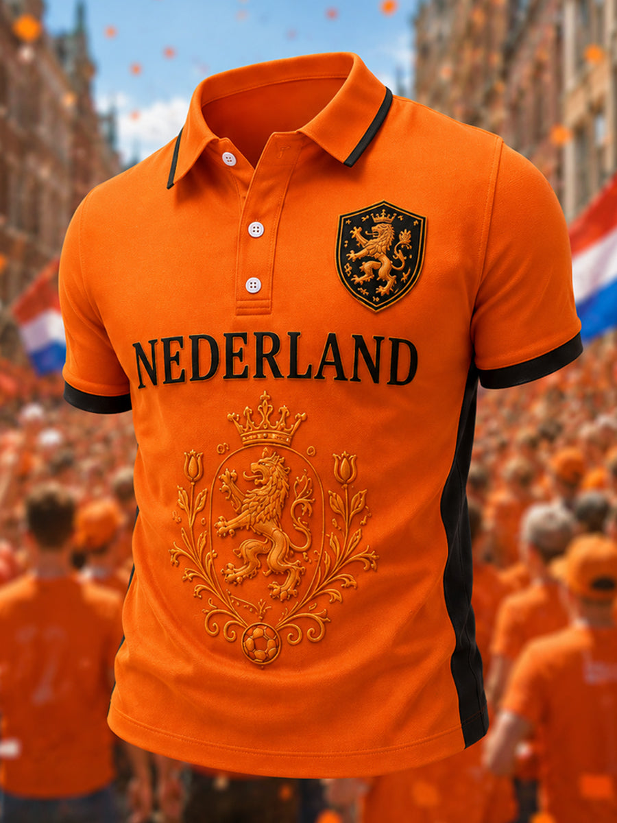 Heren Nederland-print casual polo