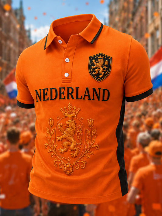 Heren Nederland-print casual polo