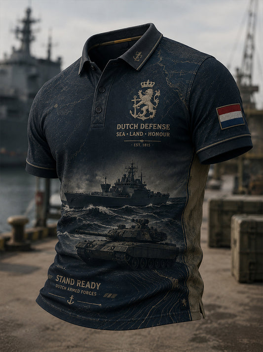 Korte vrachtbroeken voor heren met vintage print in militaire stijl