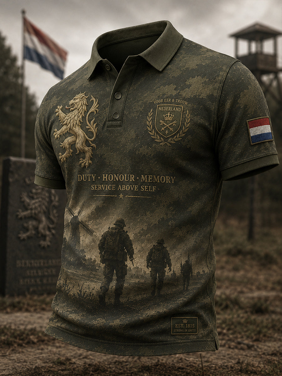 Gesneden cargobroek voor heren met vintage militaire print