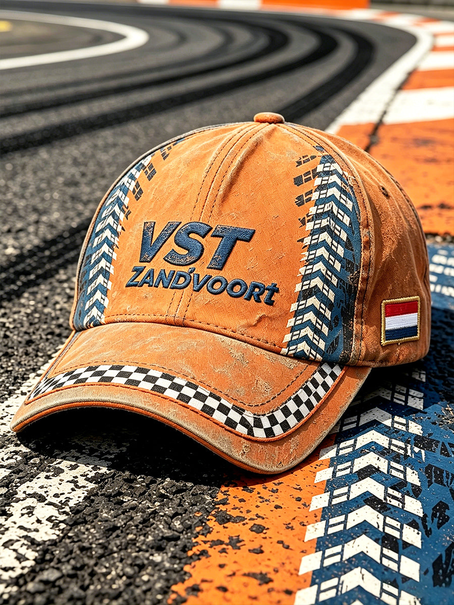 Oranje Nederlandse Racing Zandvoort-geprinte vrijetijds-muts