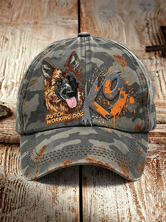 Nederlandse veteraan werkkleding hond camouflage print casual hoed