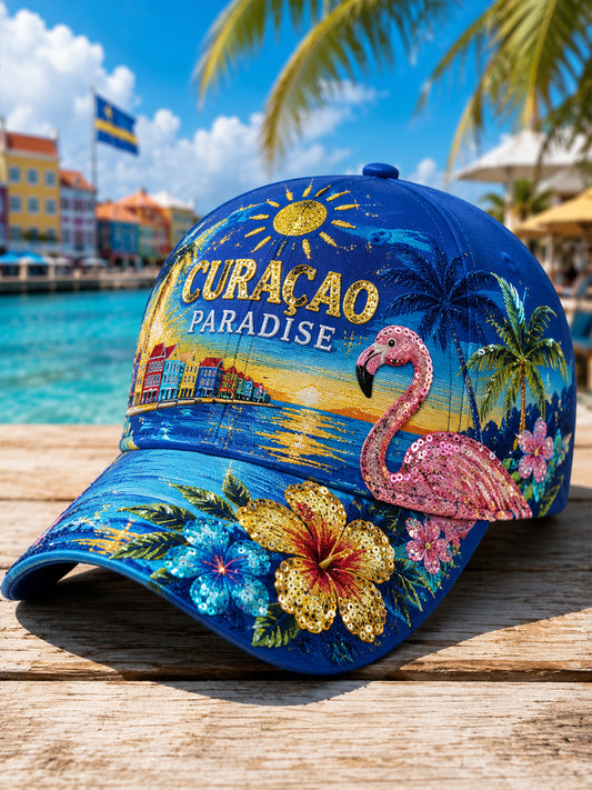 Muts met prints in eilandvakantiestijl