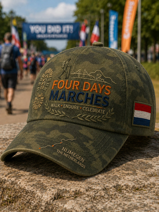 Grafisch bedrukte hoed voor het Vierdaagsefeest voor mannen