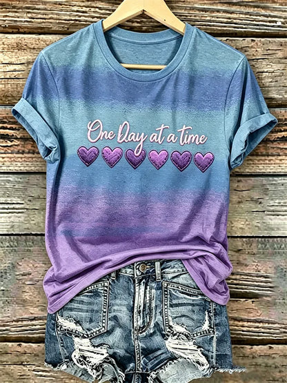 Vrouwen Alzheimer Awareness Ondersteuning Print Tee