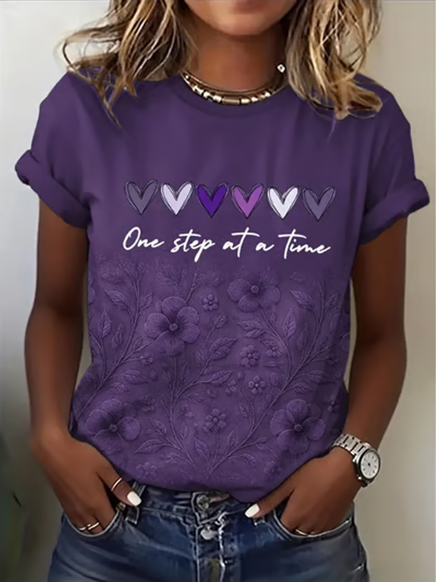 Dames Alzheimer's Awareness Print T-shirt met korte mouwen