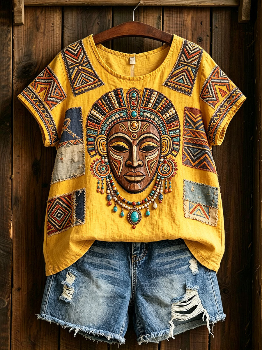 Afrikaans katoenen linnen shirt voor dames
