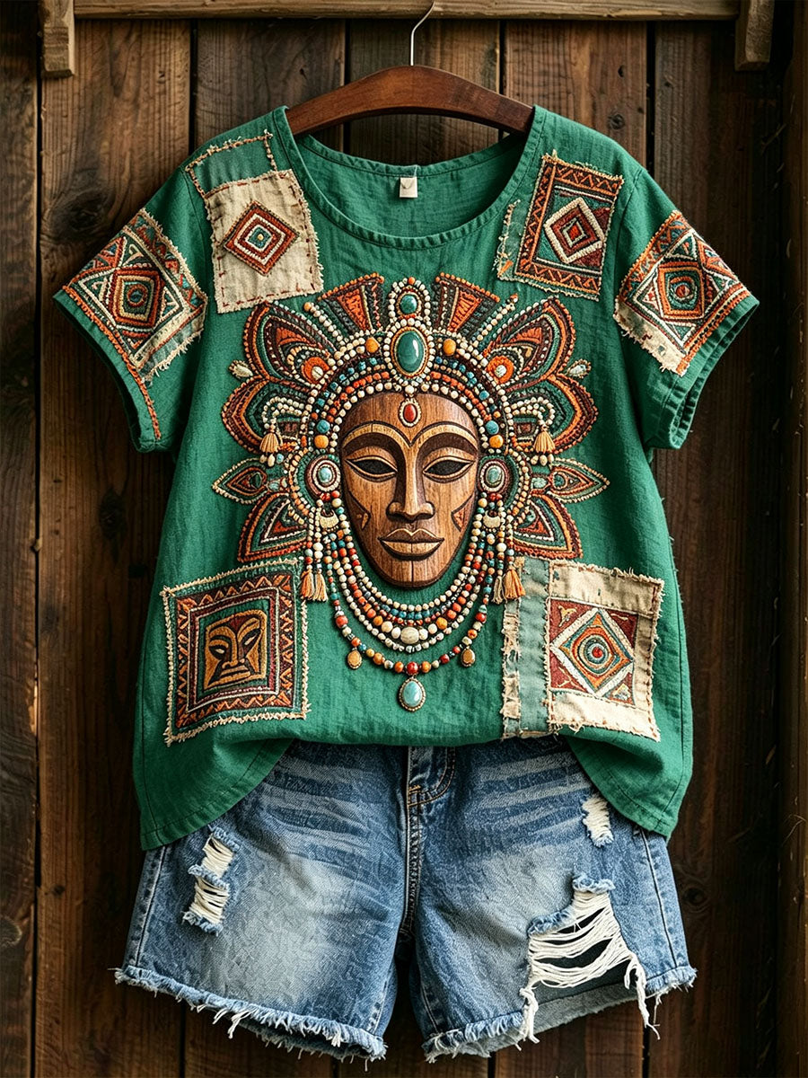 Afrikaans katoenen linnen shirt voor dames