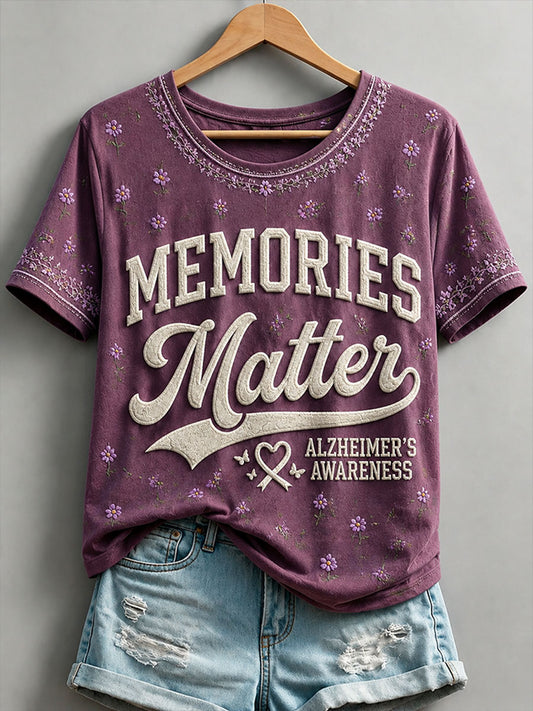 Dames "Herinneringen zijn belangrijk" Thema van Alzheimer T-shirt