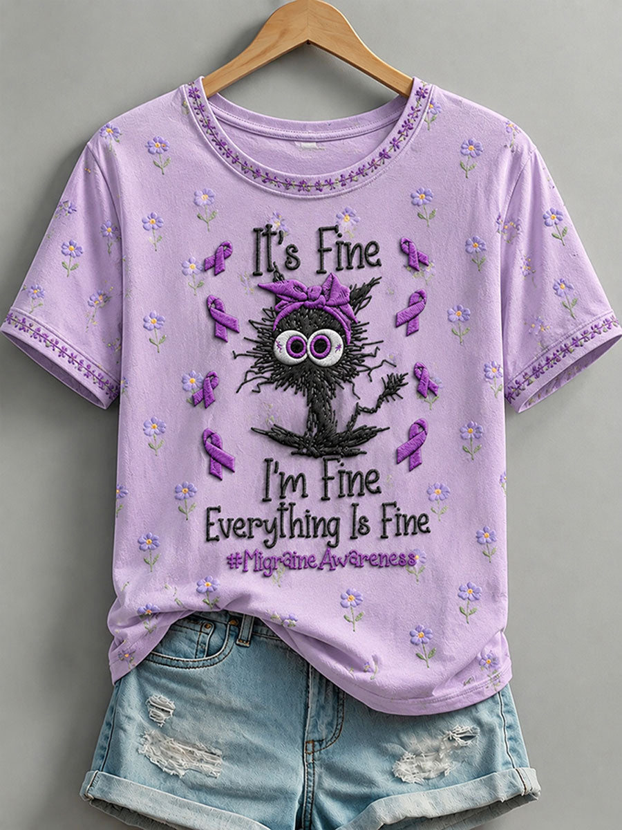 Vrouwen "I'm Fine Everything Is Fine" Alzheimer's Theme T-shirt
