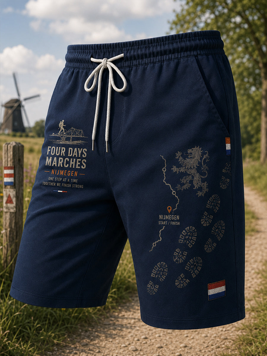 Korte broek met grafische print voor het Vierdaagsefeest voor mannen