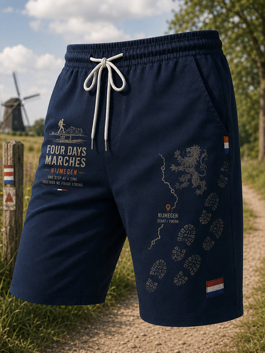 Korte broek met grafische print voor het Vierdaagsefeest voor mannen