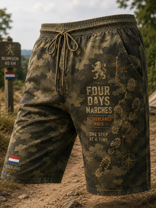 Korte broek met grafische print voor het Vierdaagsefeest voor mannen