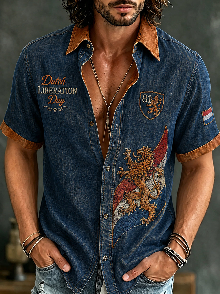 Herdenkingsshirt met grafische print en korte mouwen voor de Dag van de Emancipatie van Mannen