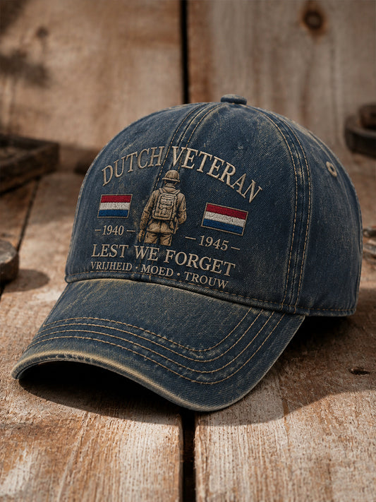 Herenhoed in vintage stijl met door militairen geïnspireerde print