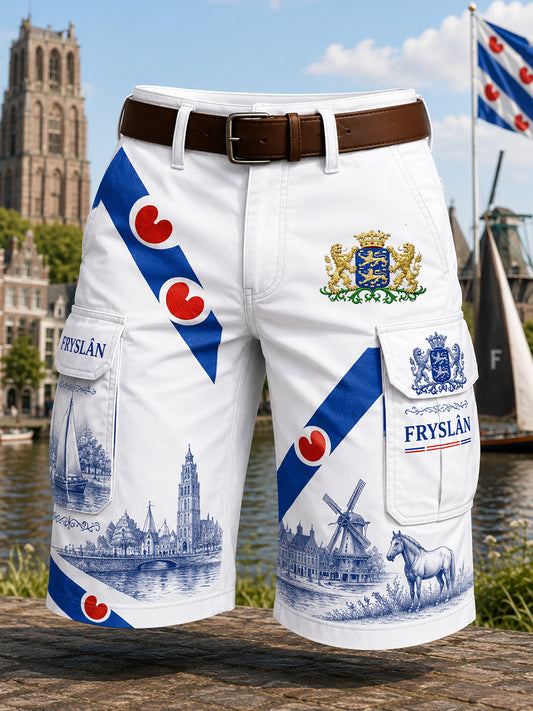 Heren stedelijke herdenkingsbroeken met grafische print