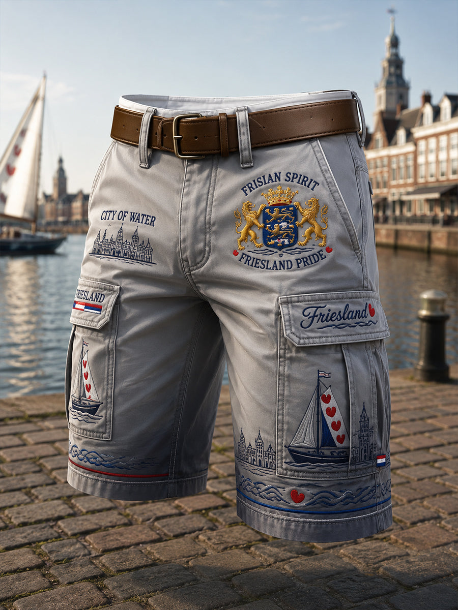 Herensmokingsbroek met stedelijk herdenkingsgraffisch motief en cropped model