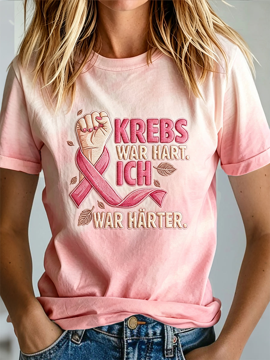 T-shirt met print ter bewustwording van borstkanker bij vrouwen