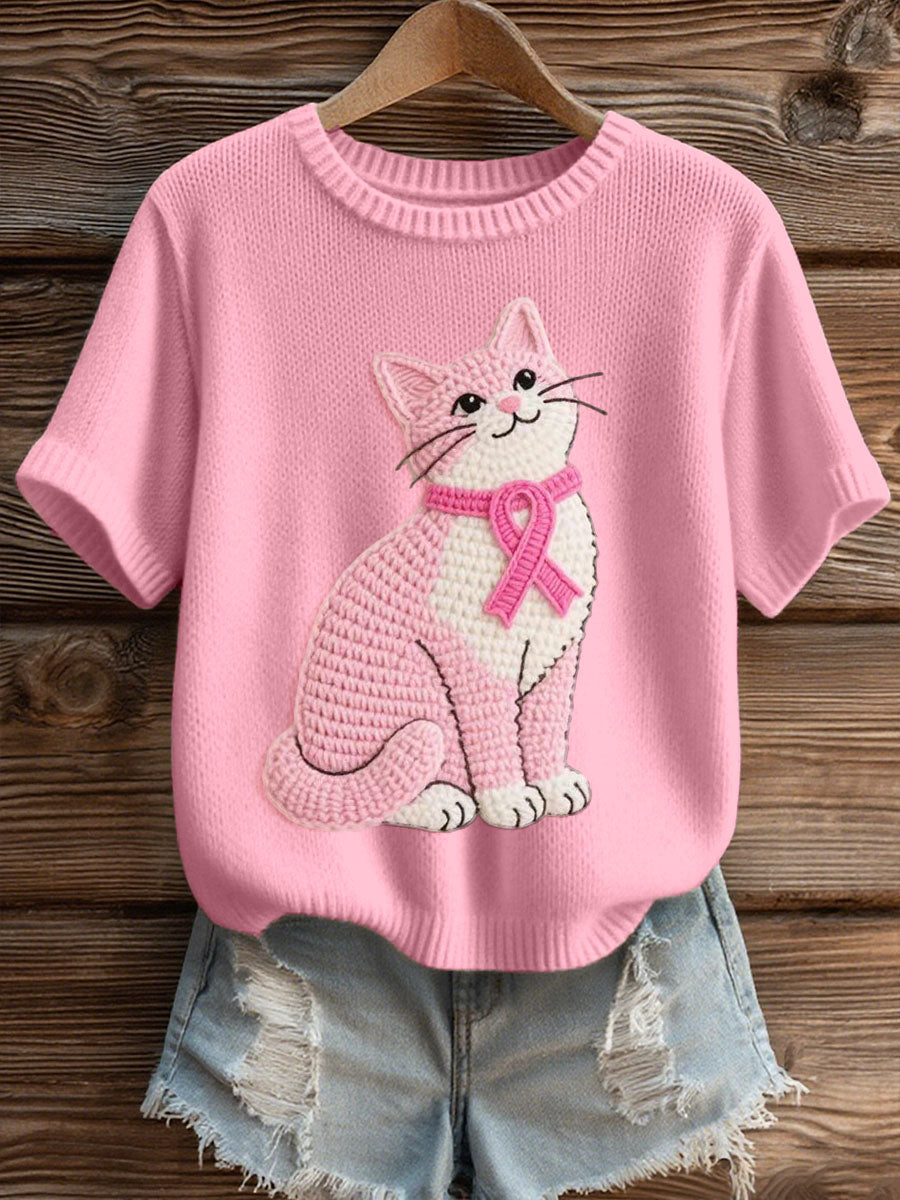 Dames mooie kat gehaakt patroon Gezellig gebreide top