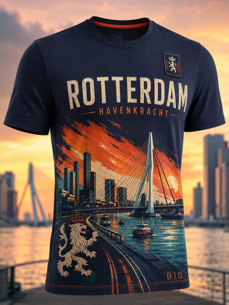Heren T-shirt met korte mouwen uit Rotterdam, Nederland