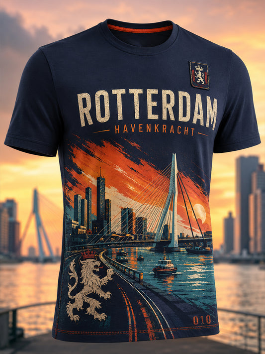 Heren T-shirt met korte mouwen uit Rotterdam, Nederland