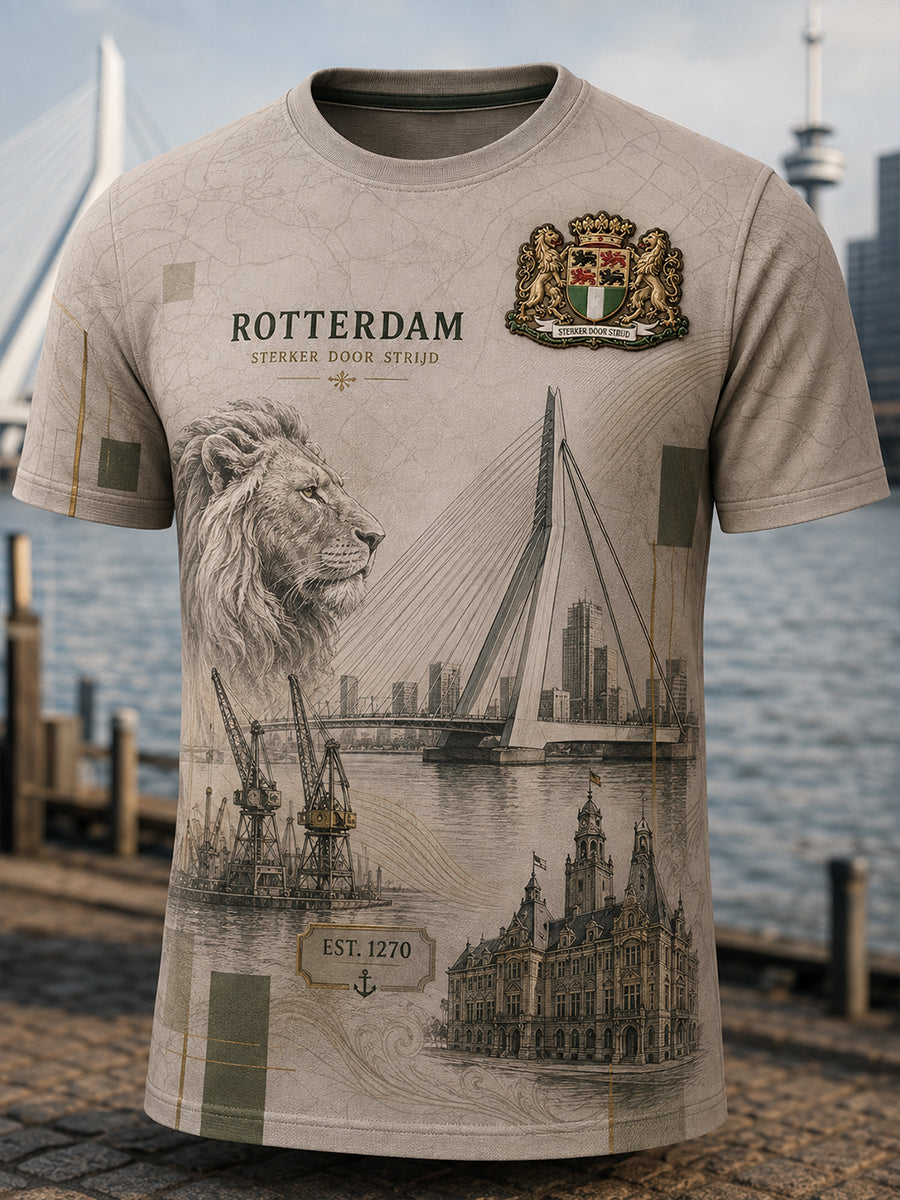 Heren T-shirt met korte mouwen uit Rotterdam, Nederland