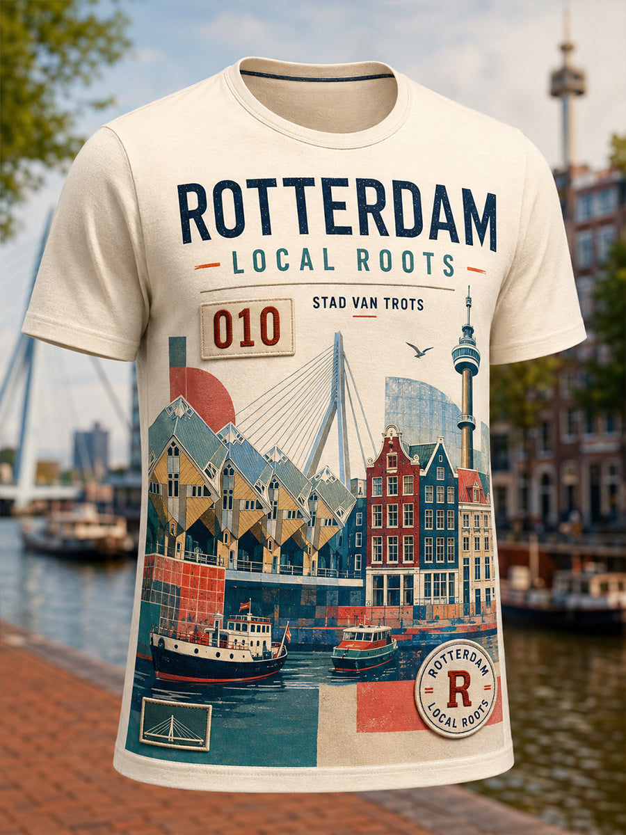 Heren T-shirt met korte mouwen uit Rotterdam, Nederland