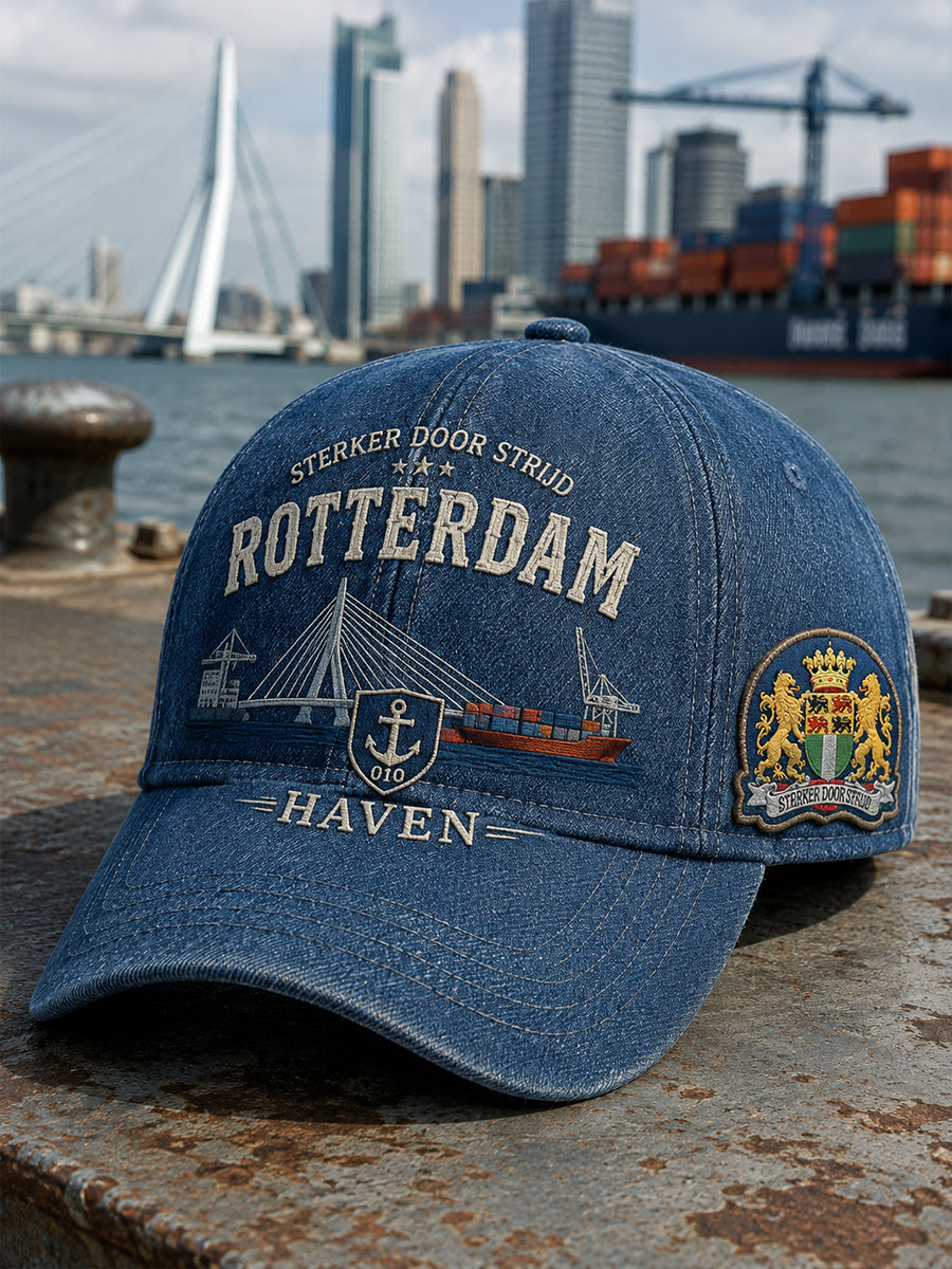 Herenpet met stads- en souvenirprint