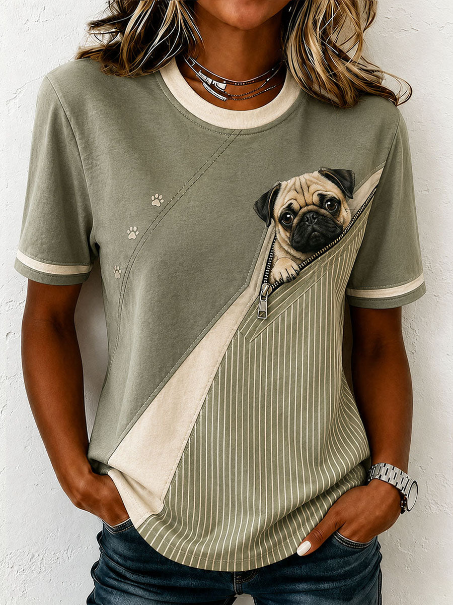 Lovely Pug T-shirt voor dames