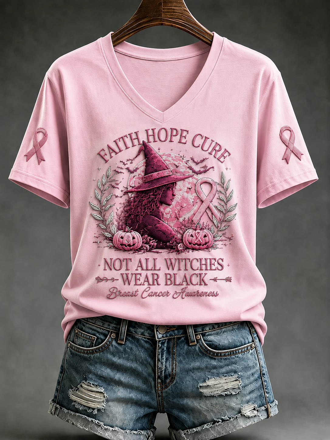 Dames T-shirt met korte mouwen ‘In oktober dragen we roze’