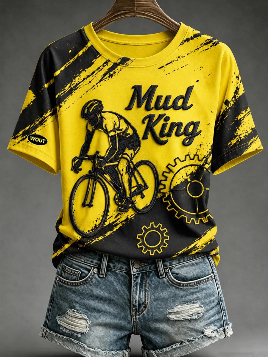Vrouwen Modder Koning van België Gedrukt Vintage Mode Losse Korte Mouw T-shirt