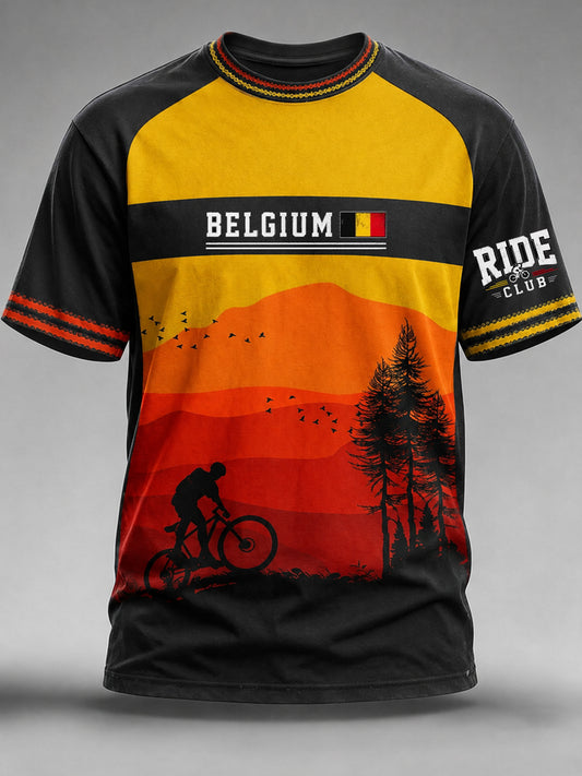 Mannen modder koning van België gedrukt vintage mode losse korte mouw T-shirt
