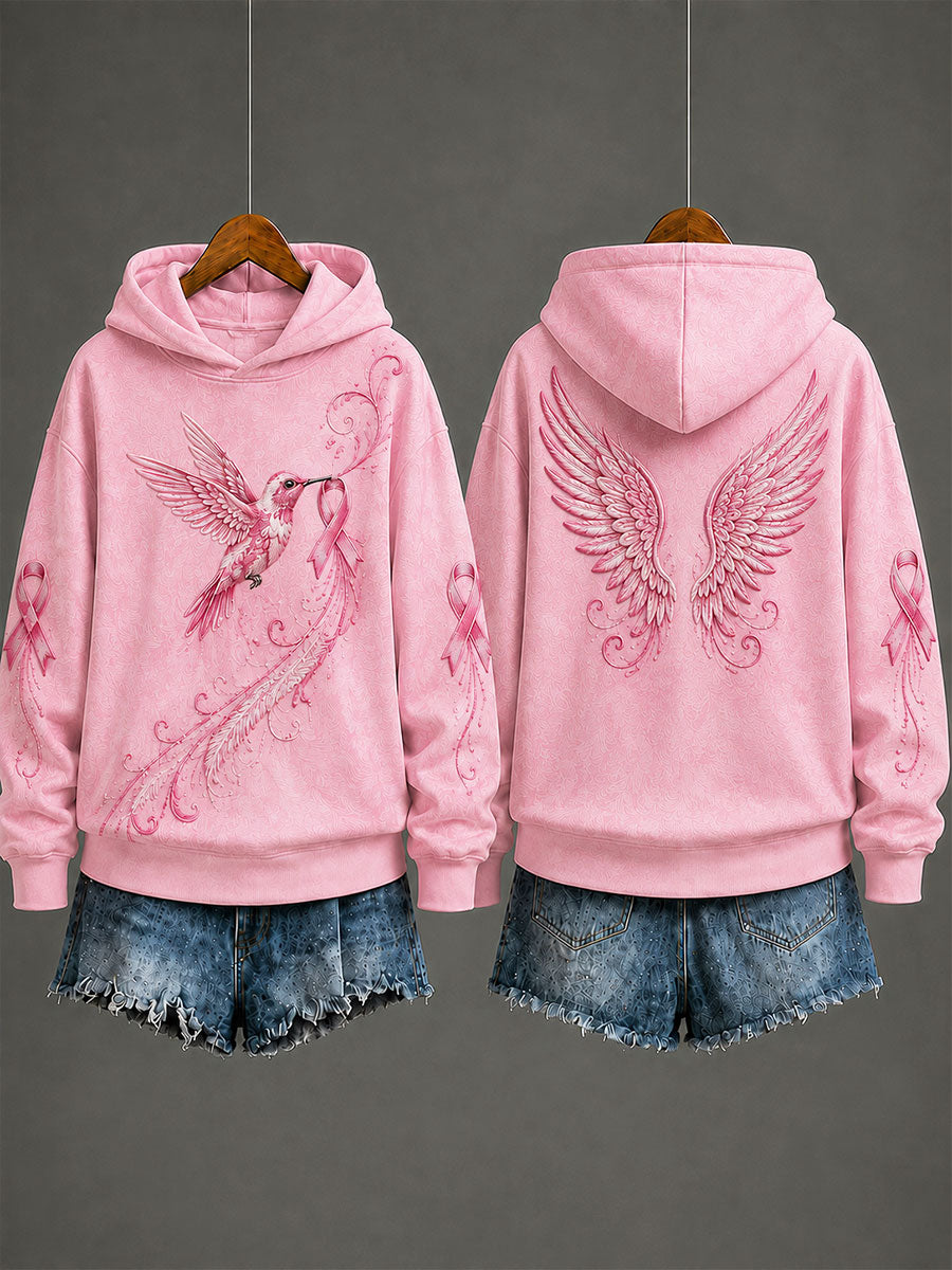 Dames kolibrie print borstkanker preventie regelmatig sweatshirt