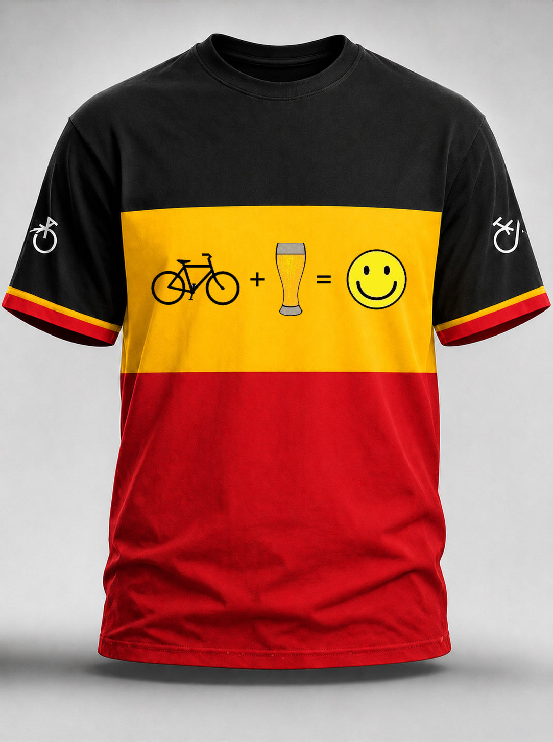Heren T-shirt in Belgische cyclocrossstijl met print, vintage mode, ruimvallend en korte mouwen