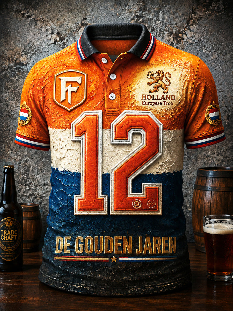 Herenpolo met print van voetbalclub Feyenoord (Nederland) voor dagelijks gebruik
