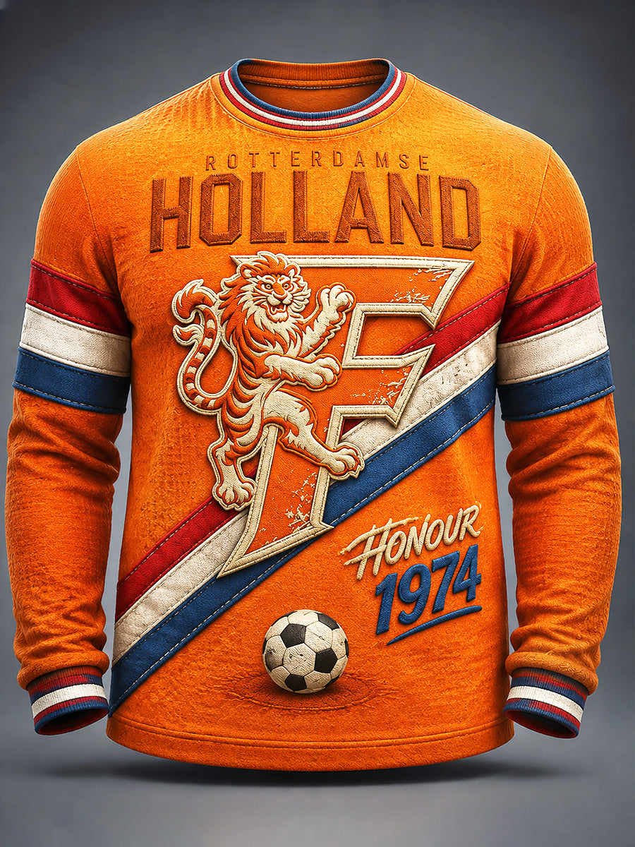 Mannen Oranje Feyenoord Football Club Gedrukt Casual T-shirtong mouw T-shirt met lange mouwen