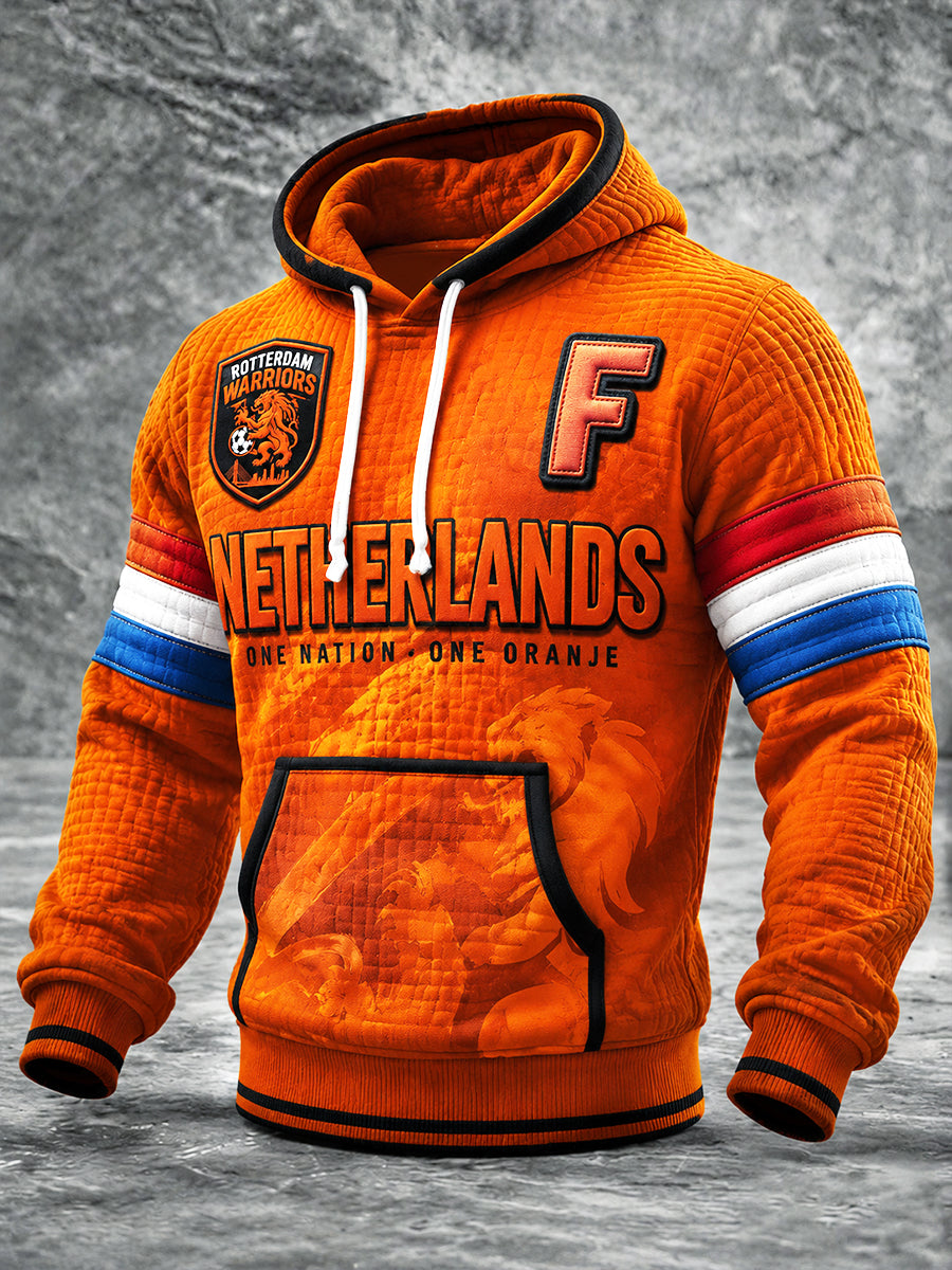 Mannen Oranje Nederland Voetbalclub Feyenoord Gedrukt Casual Sweatshirt met capuchon