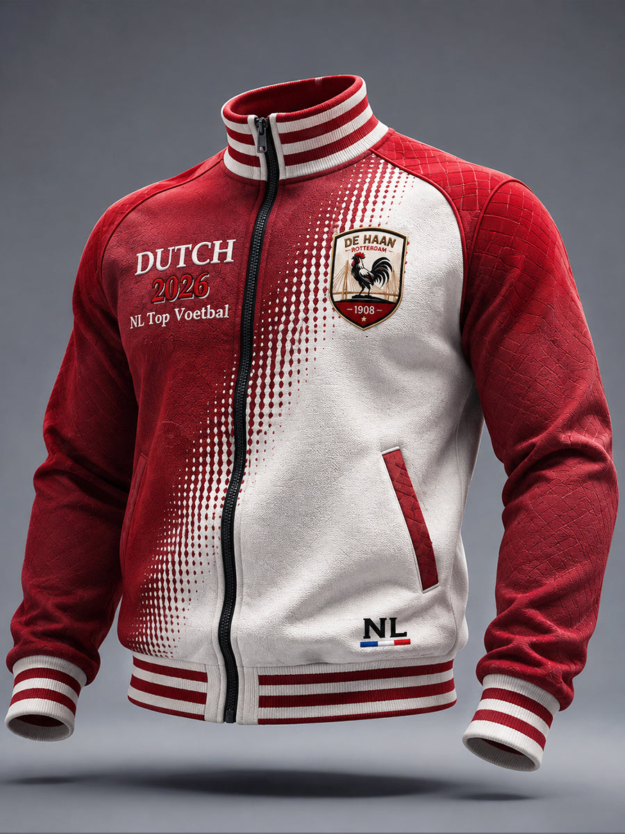 Eredivisie Feyenoord Rotterdam bedrukte herfst jack met rits