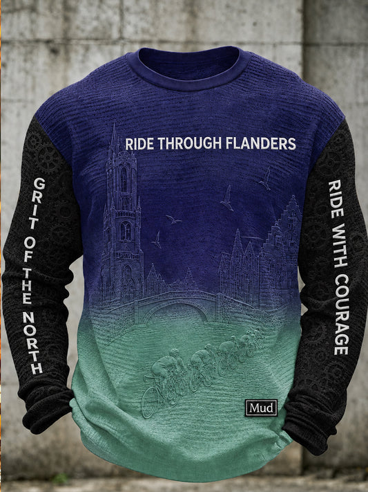 Belgisch Vlaanderen Cycling Team Sweatshirt met lange mouwen en ronde hals
