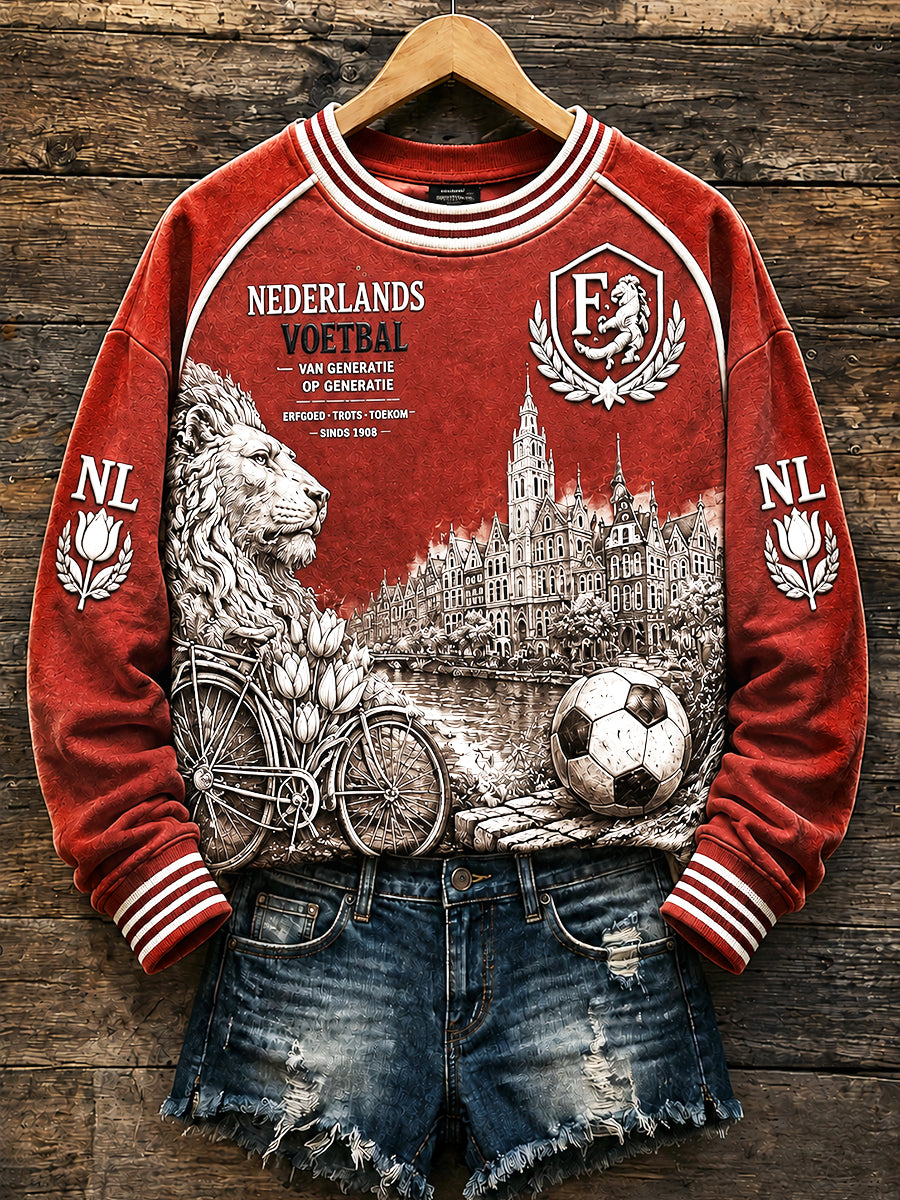 Damesrood Eredivisie Feyenoord bedrukt casual sweatshirt