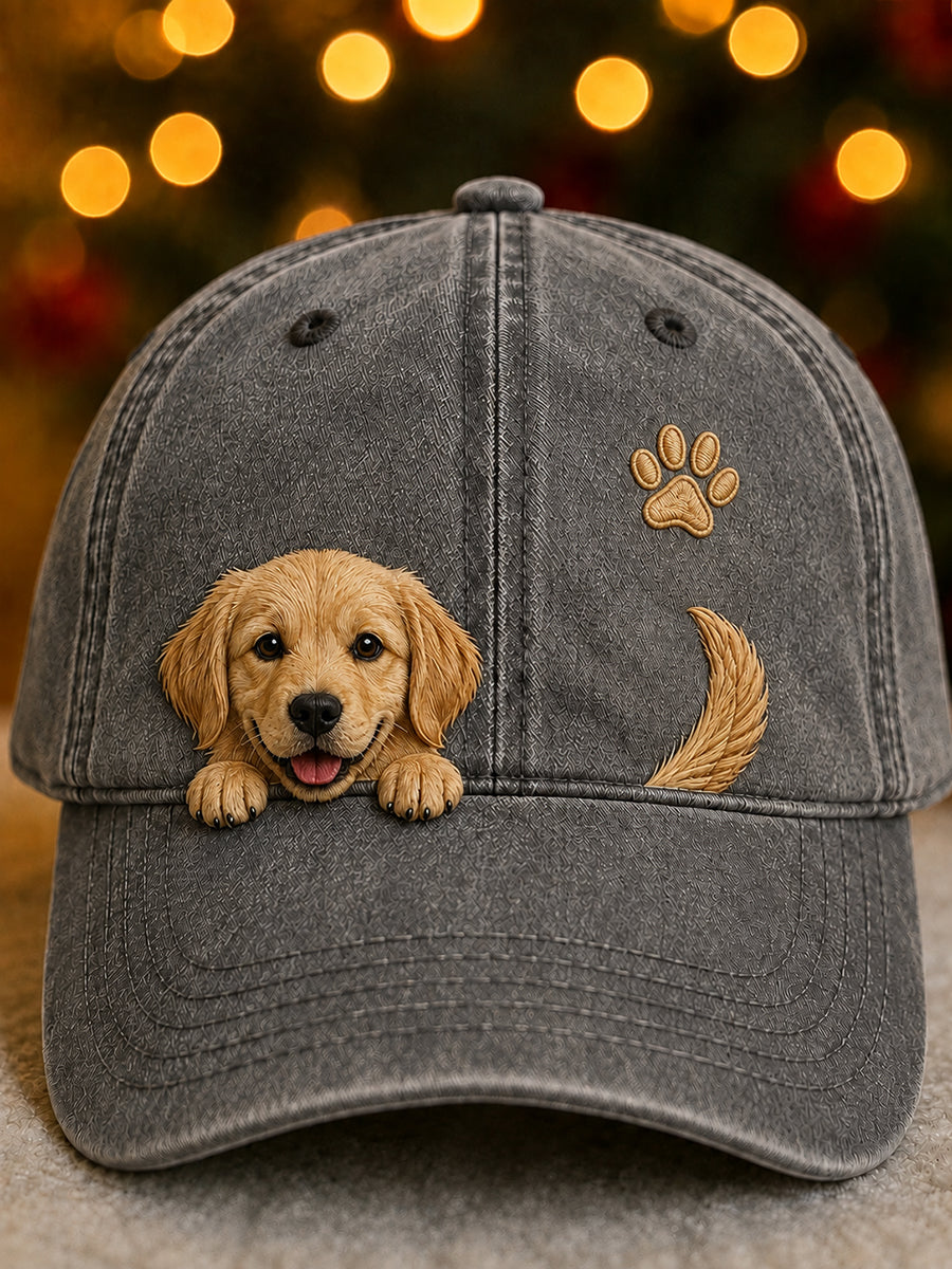 Leuke Gluitende Gouden Retriever & Paw Print Unisex Hoed