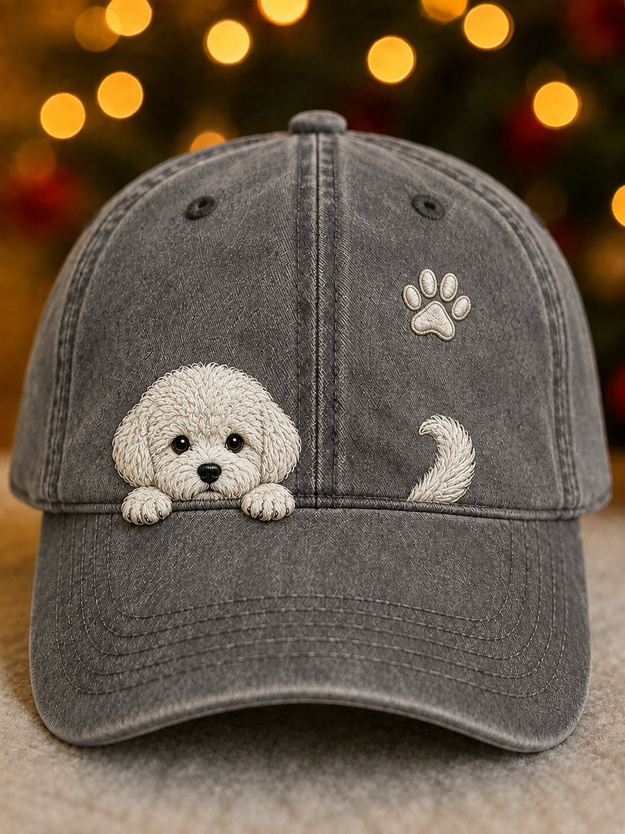 Leuke Gluitende Bichon Frise & Paw Print Unisex-hoed